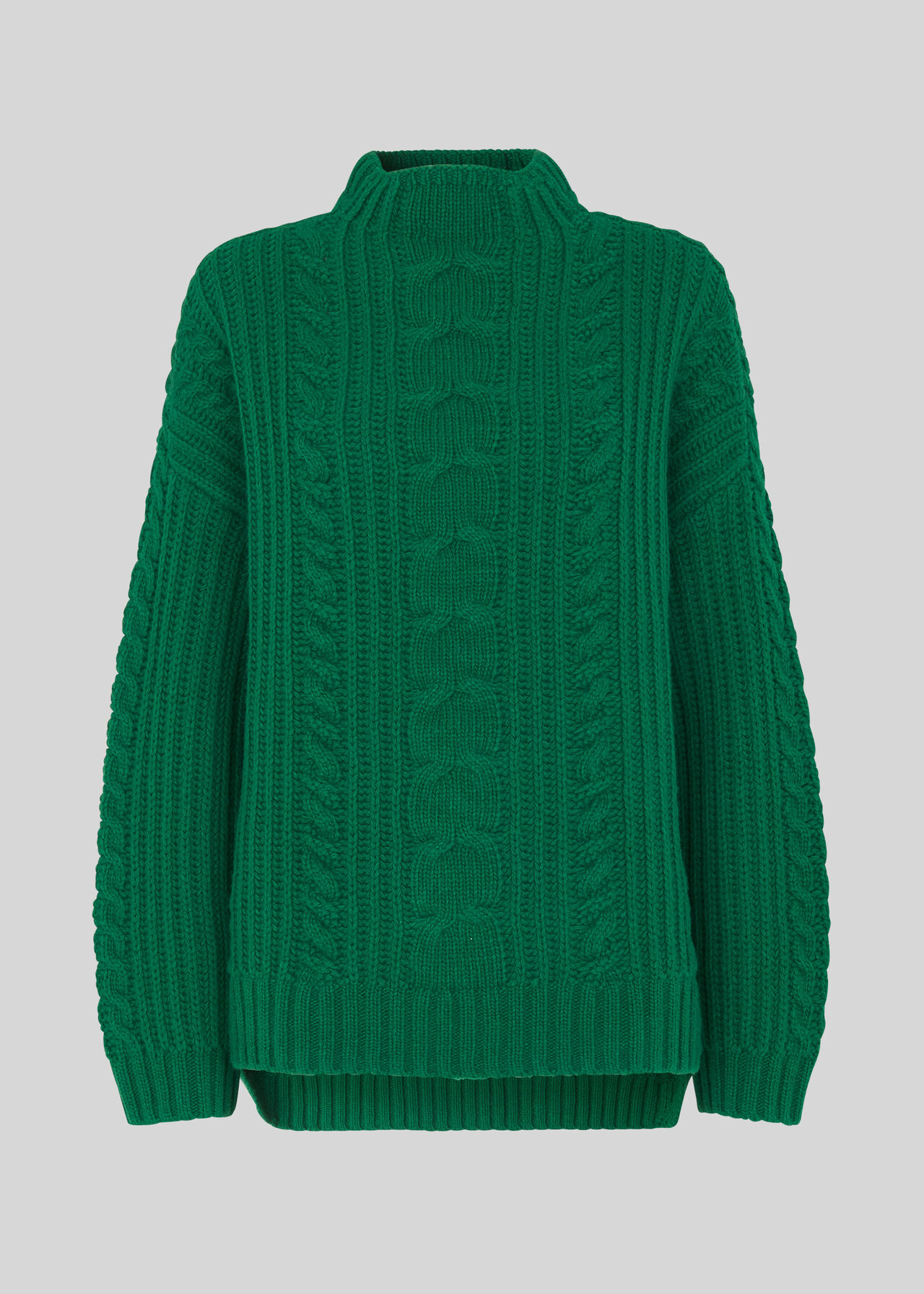 Green Oversized Chunky Cable Sweater, WHISTLES