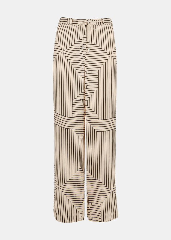 Ivory Angled Stripe Pants 