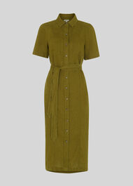 Bella Linen Shirt Dress Khaki