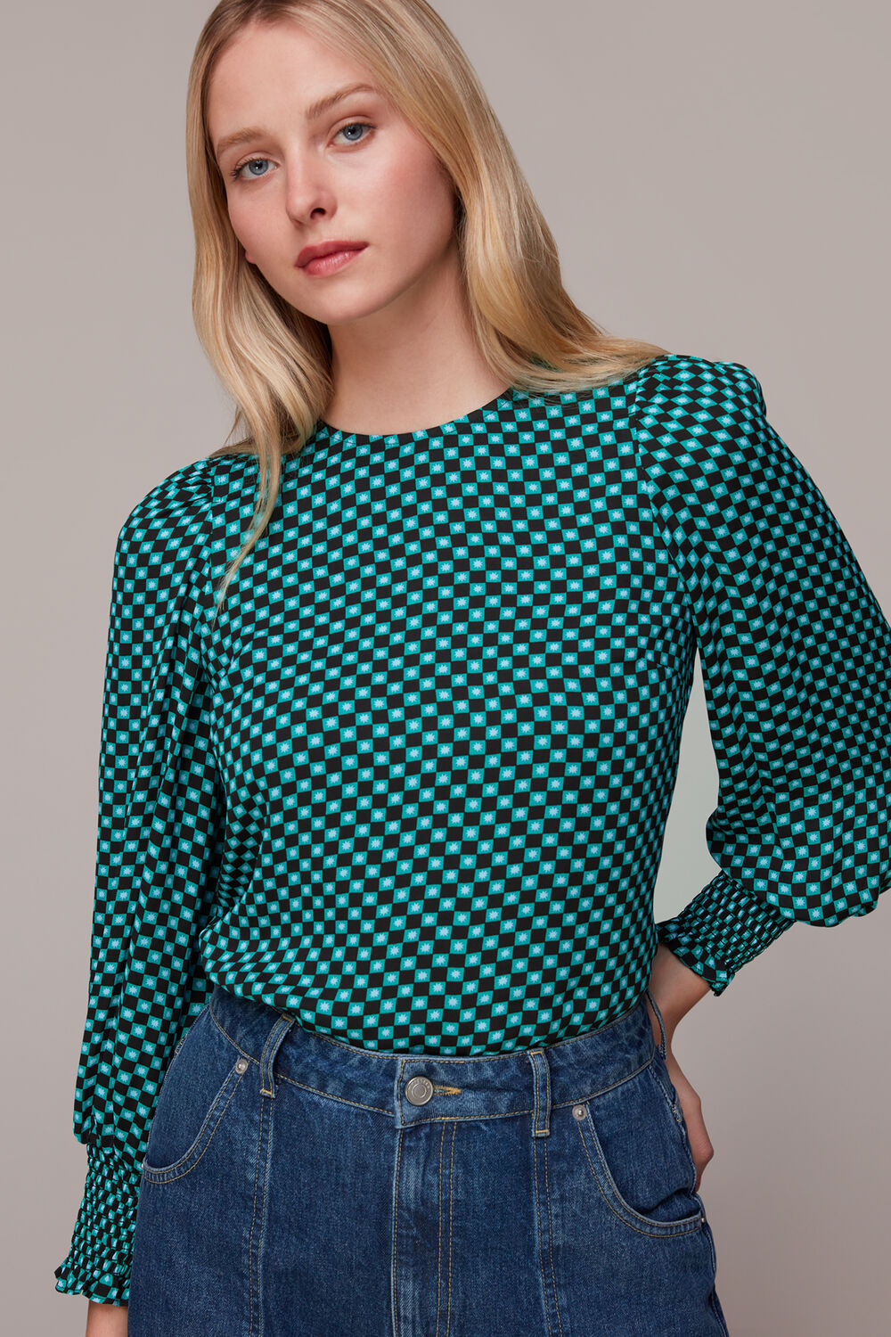 Multicolour Star Check Tessa Top