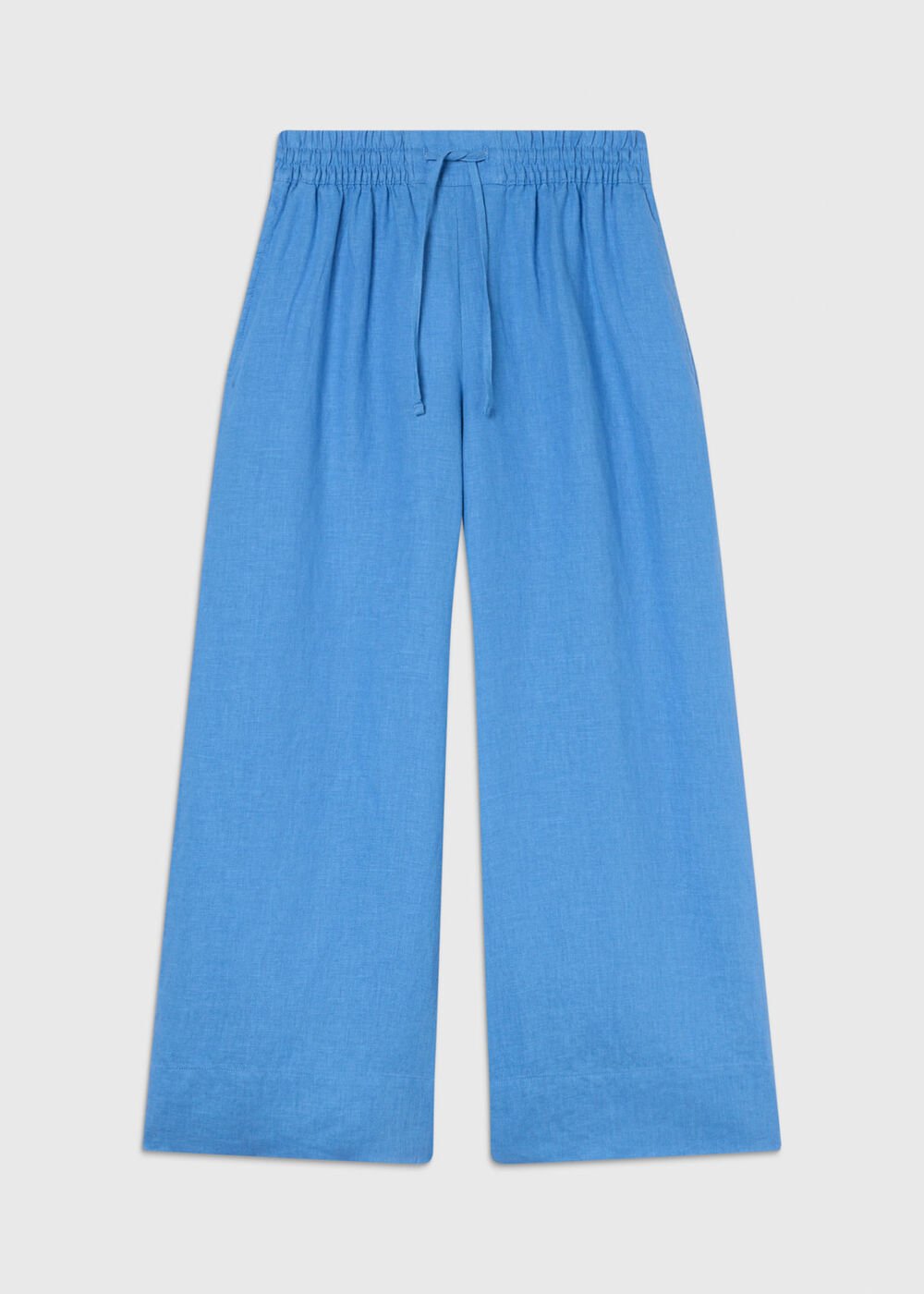 Elasticated Linen Crop Trouser