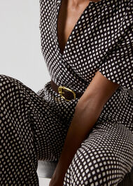Petite Check Short Sleeve Jumpsuit