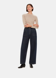 Keyhole Back Crew Neck Knit