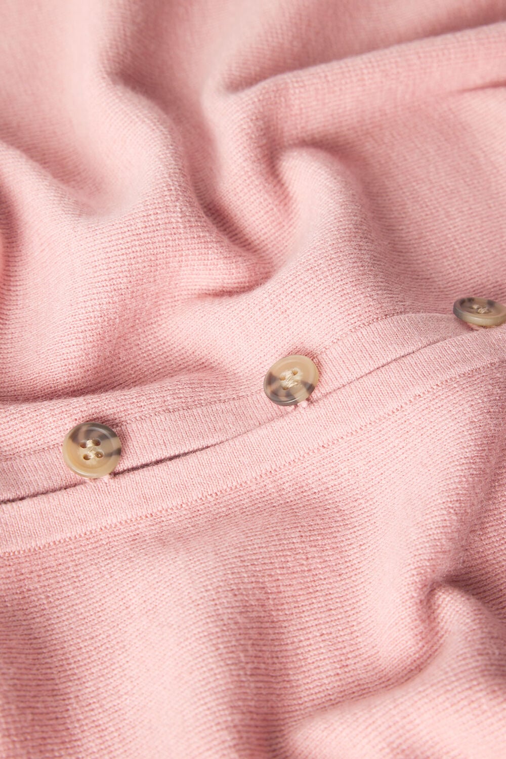 Pink Short Sleeve Button Front Knit