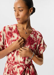 Blurred Floral Tie Jumpsuit