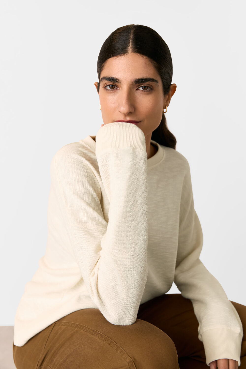 Textured Relaxed Jersey Top