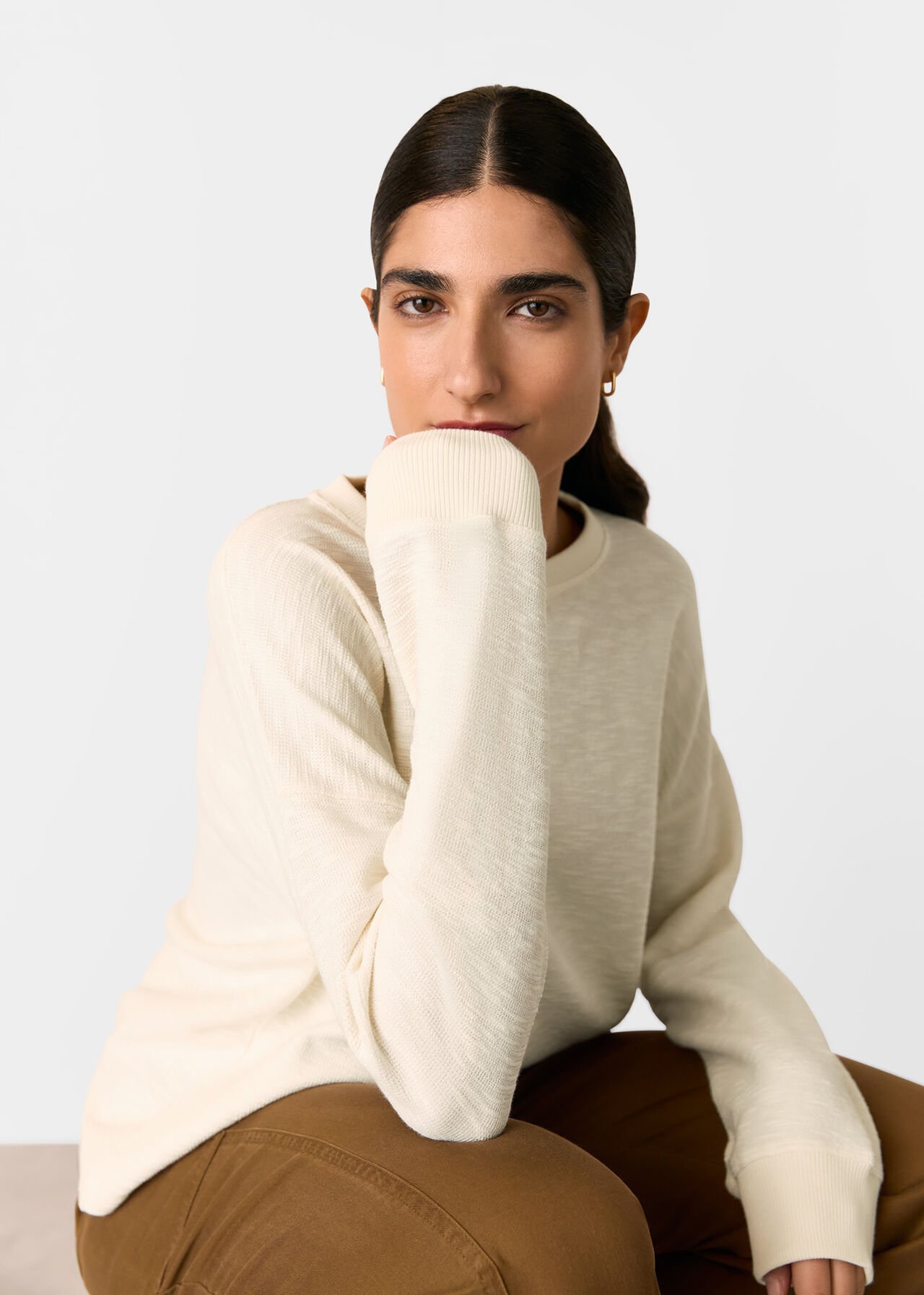 Textured Relaxed Jersey Top