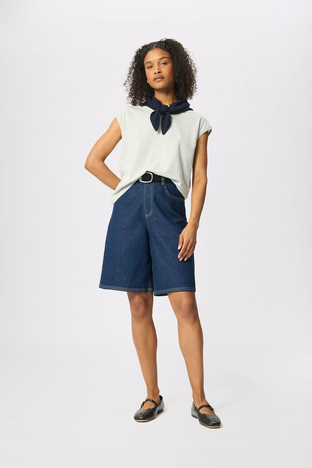 Grey Marl Cap Sleeve Tee