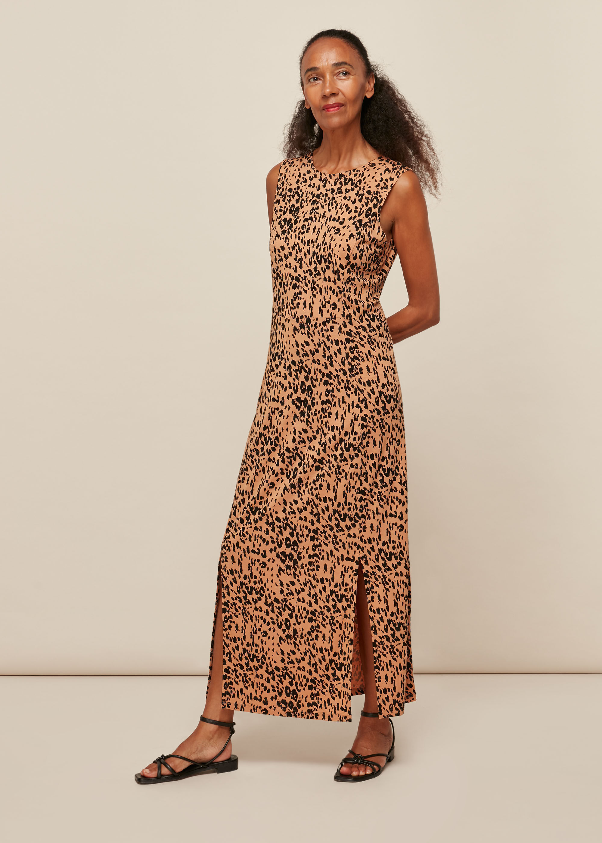 Leopard Print Jersey Safari Print Dress 