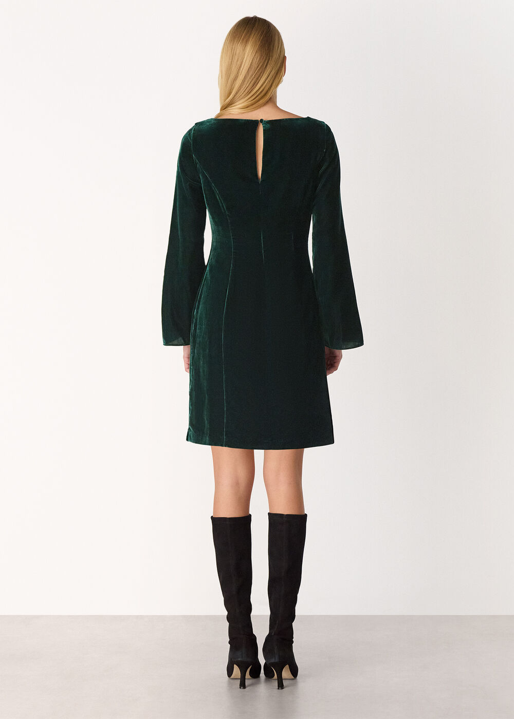 Velvet Flare Sleeve Dress