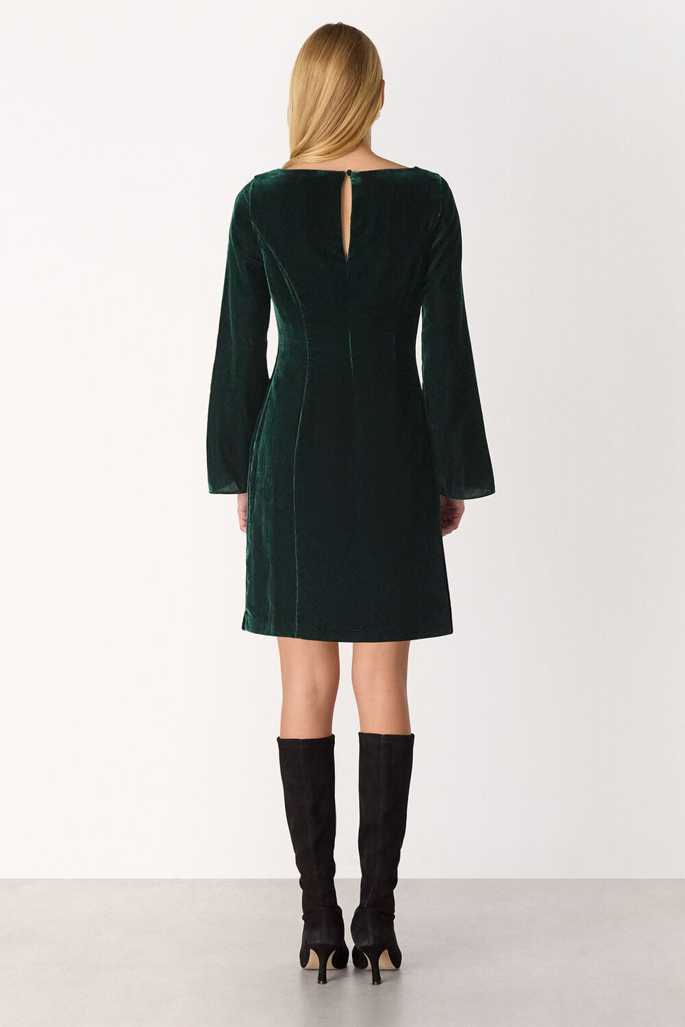 Velvet Flare Sleeve Dress