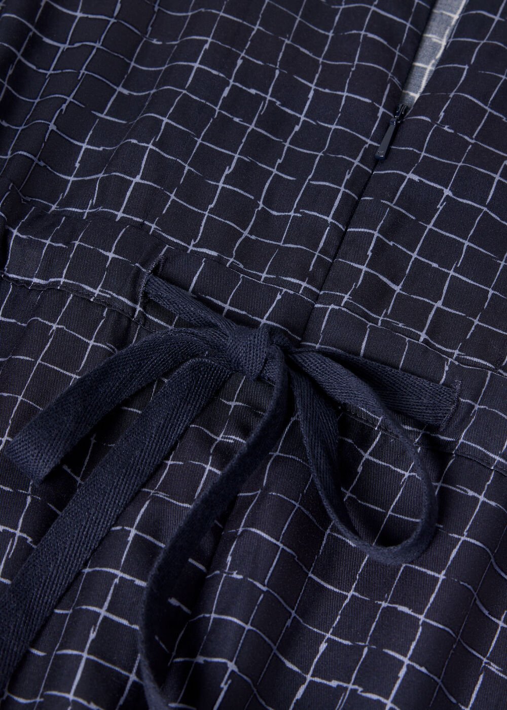 Grid Print Sleeveless Jumpsuit