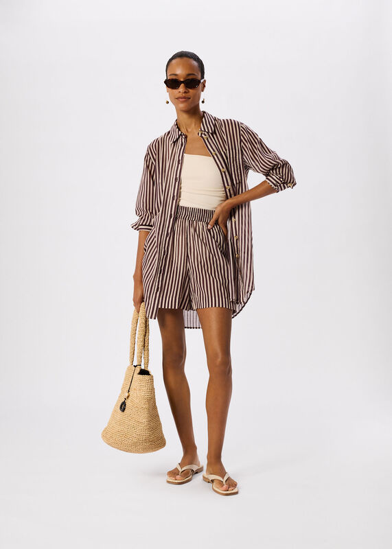 Burgundy Stripe Beach Coord