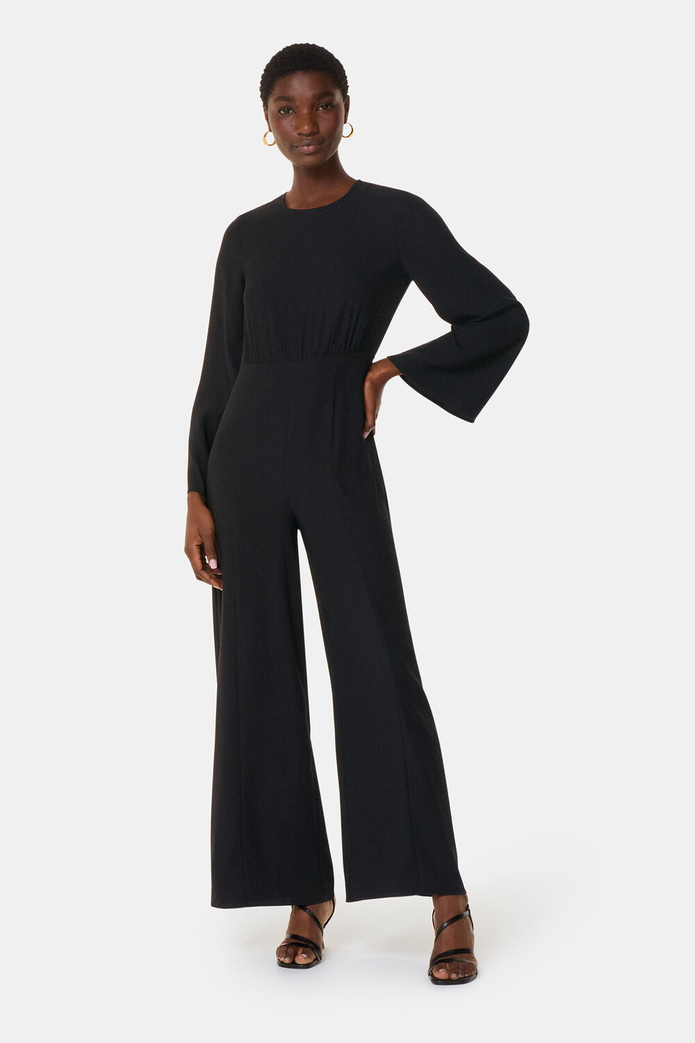 Black Petite Bonnie Gathered Jumpsuit