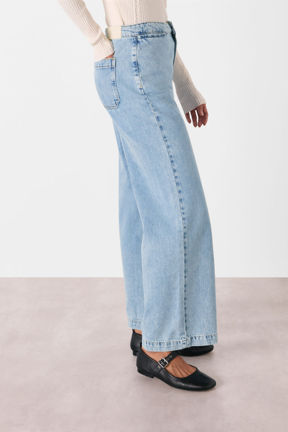 Light Wash Authentic Ankle Wide Leg Jean