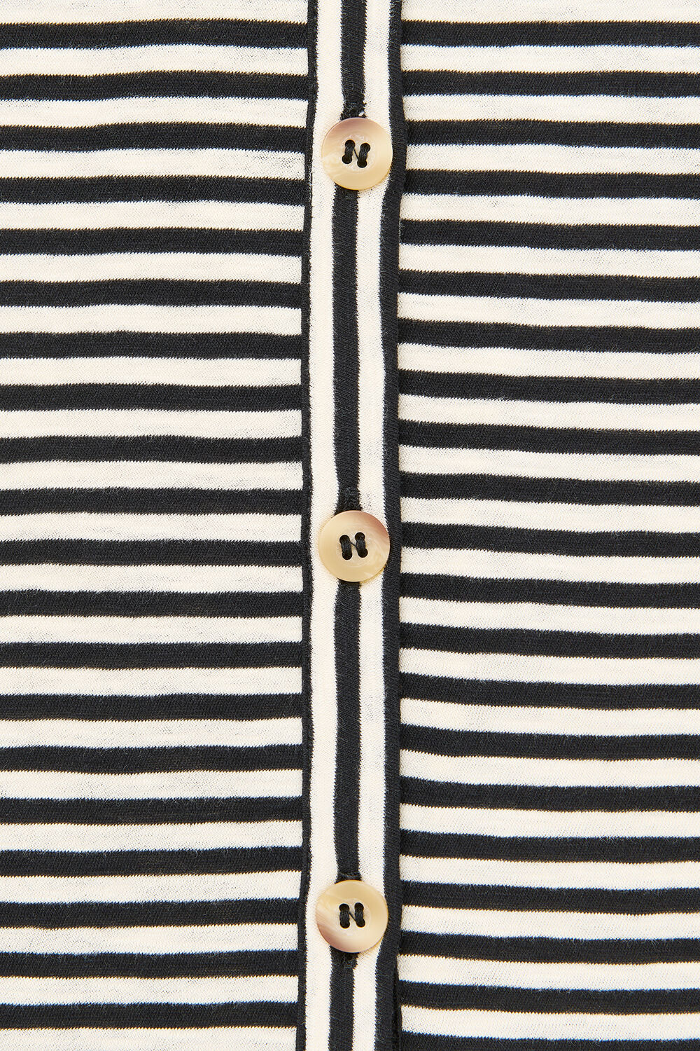 Black Jilly Stripe Button Top