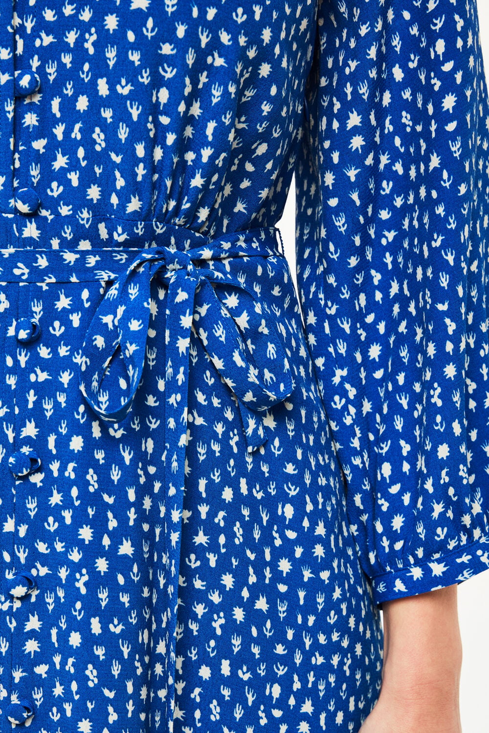 Petite Micro Cactus Print Midi Dress