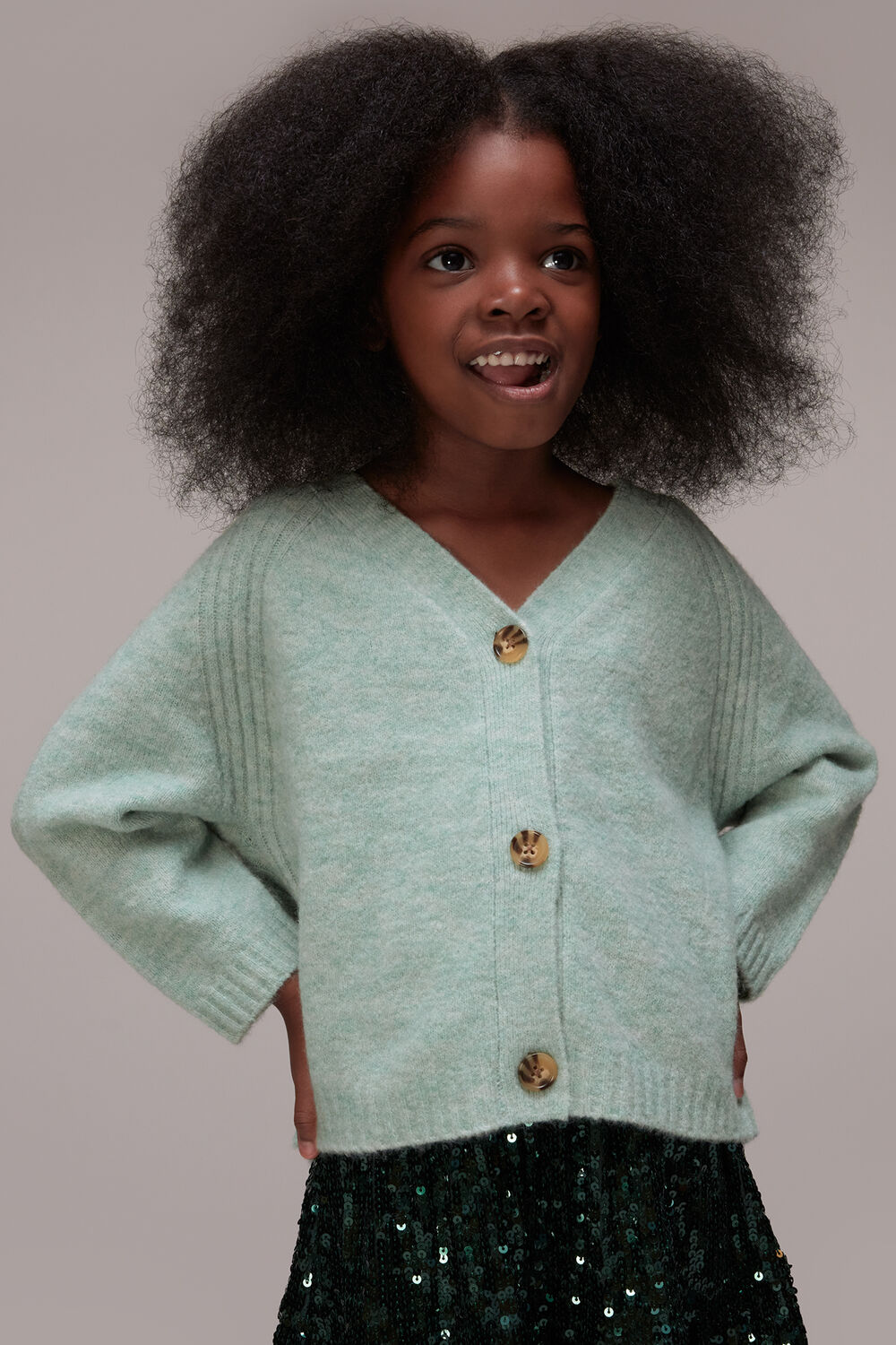 Pale Green Textured Cardigan