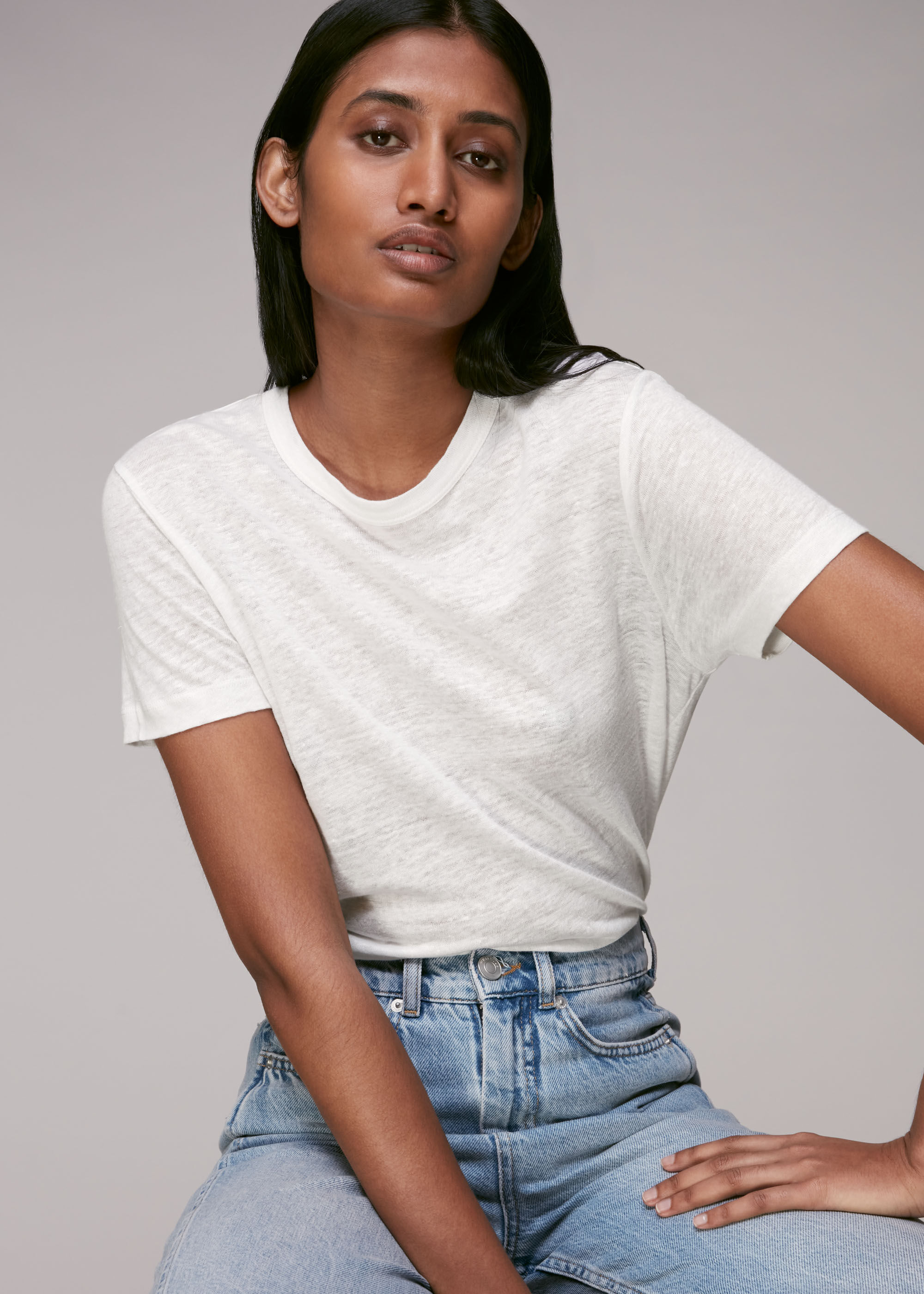 Linen tee shirt sales