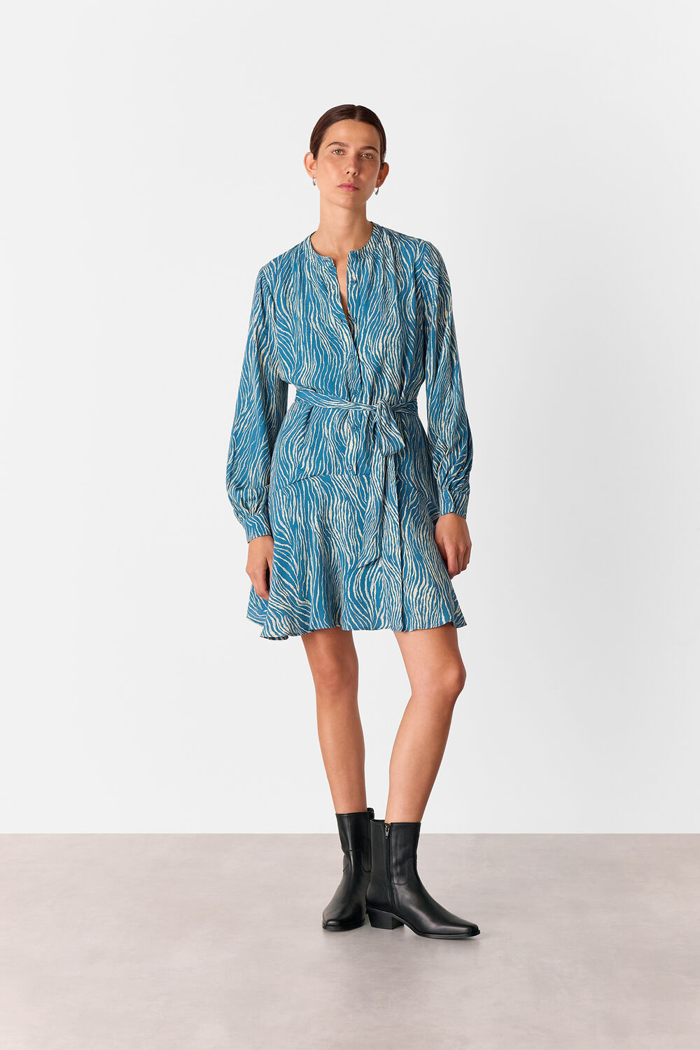 Blue Zebra Flippy Mini Dress