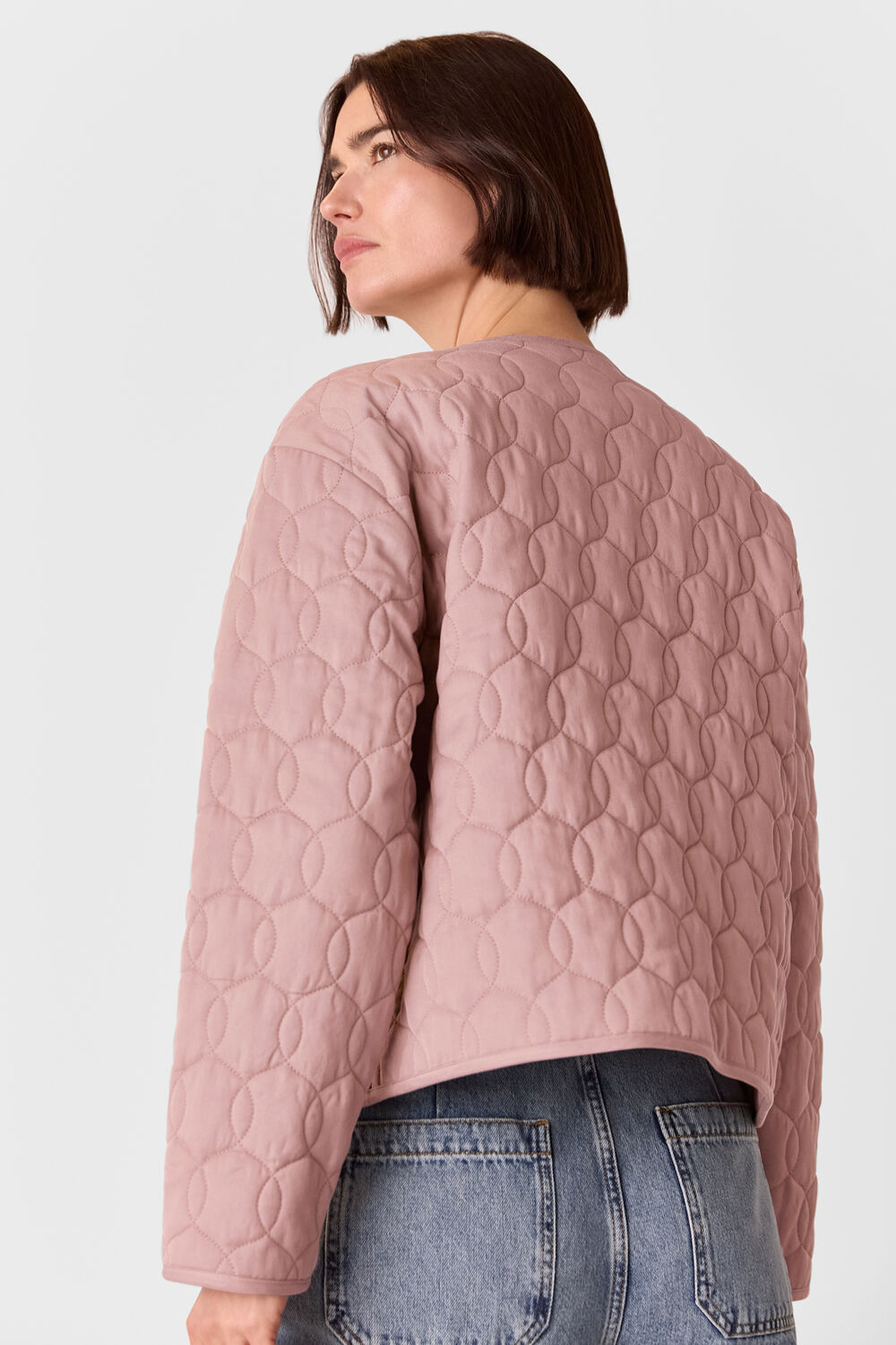 Dusty Pink Maya Cotton Quilted Jacket