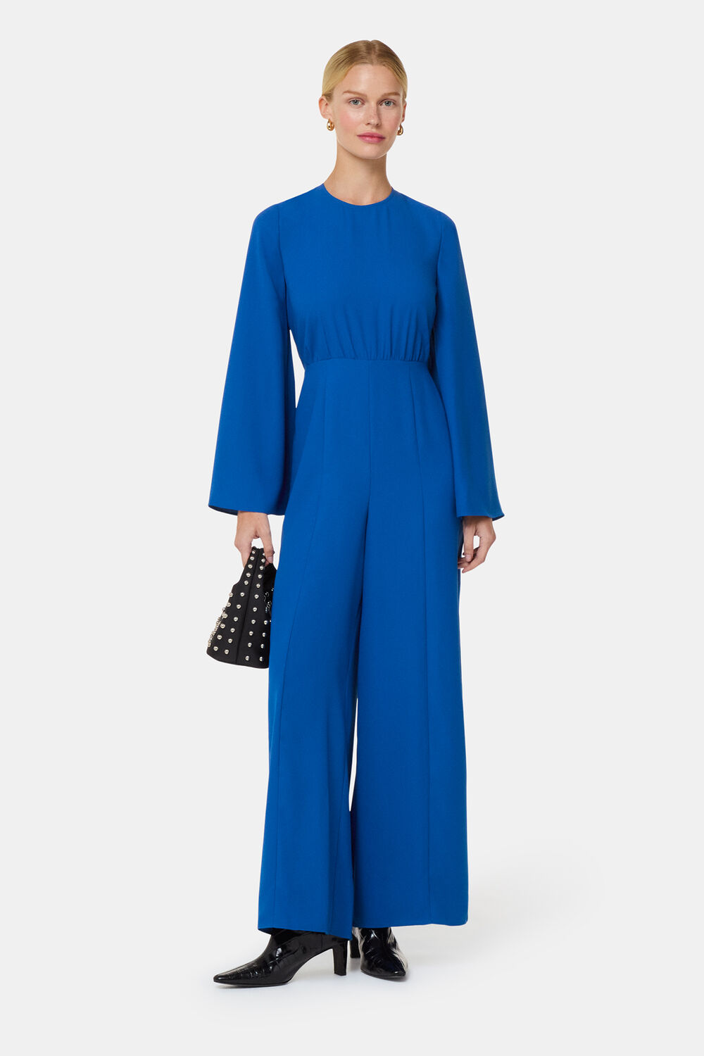 Blue Bonnie Gathered Jumpsuit