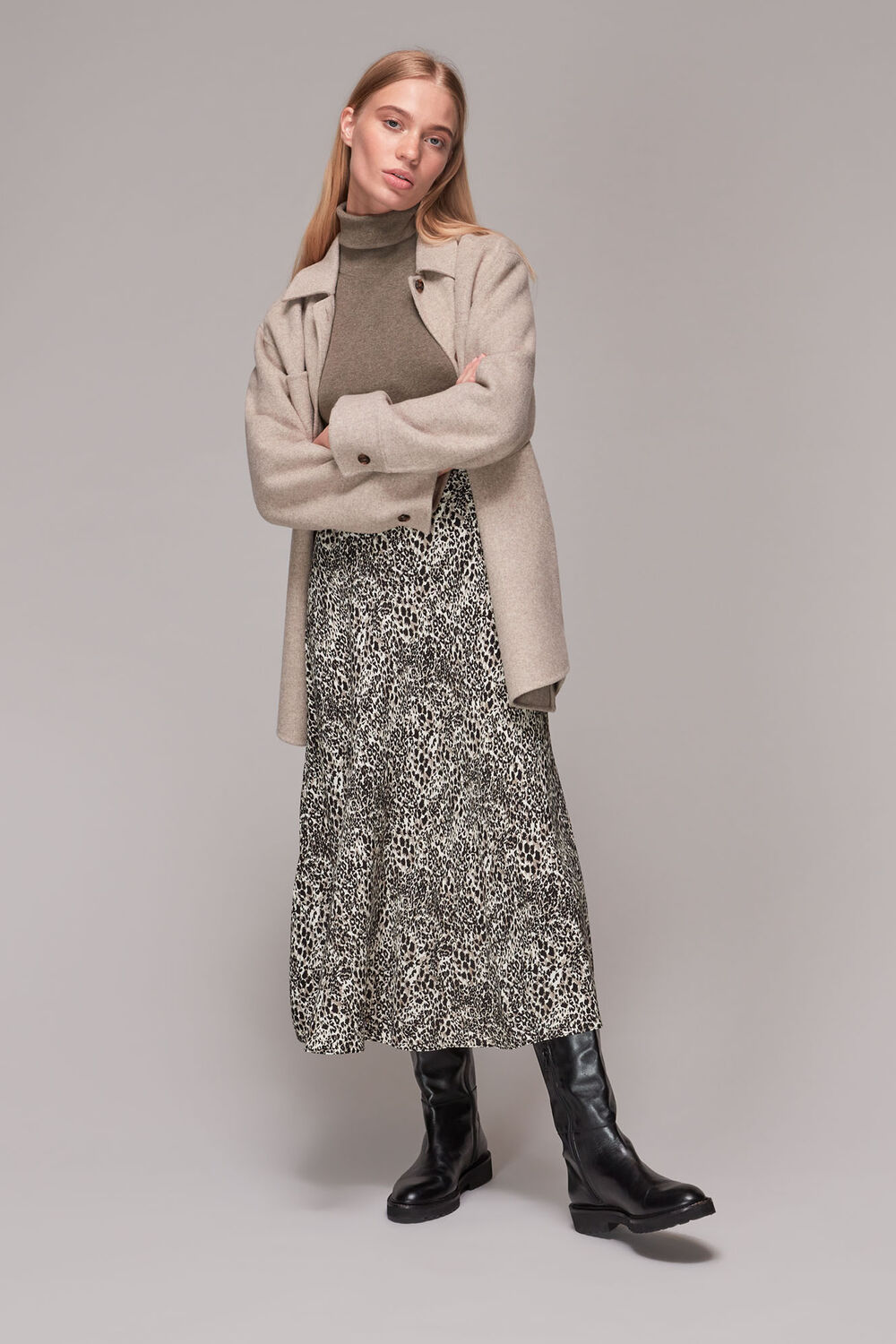 Micro Animal Bias Cut Skirt