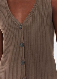 Button Front V Neck Tank