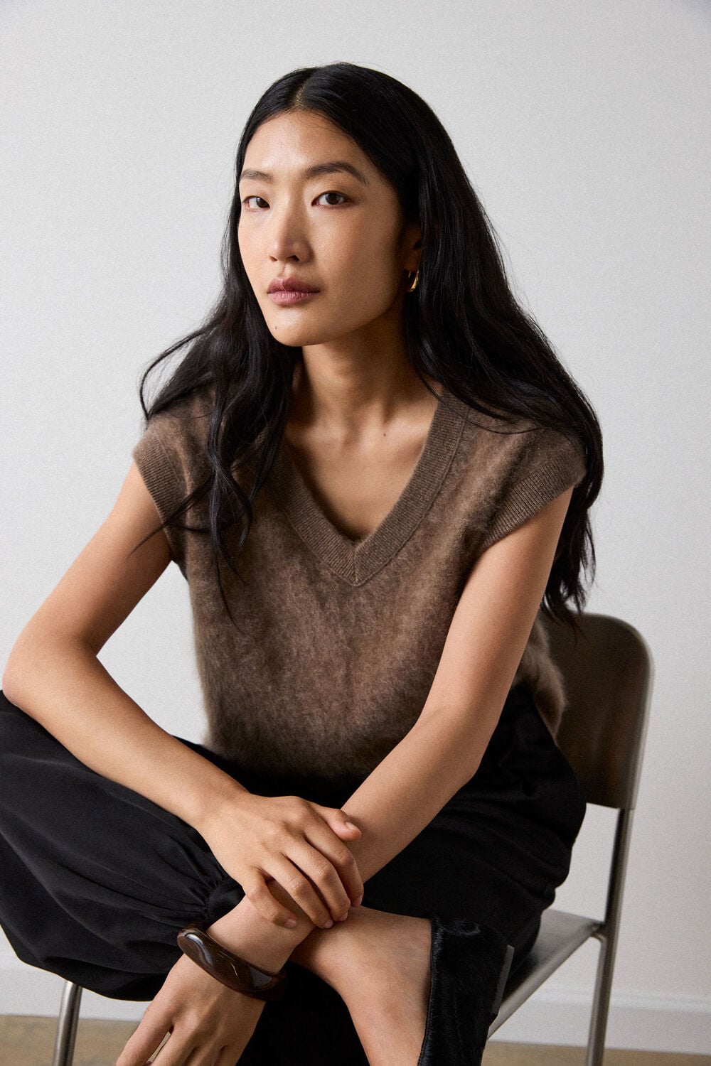 Camel Brushed Cashmere Tank