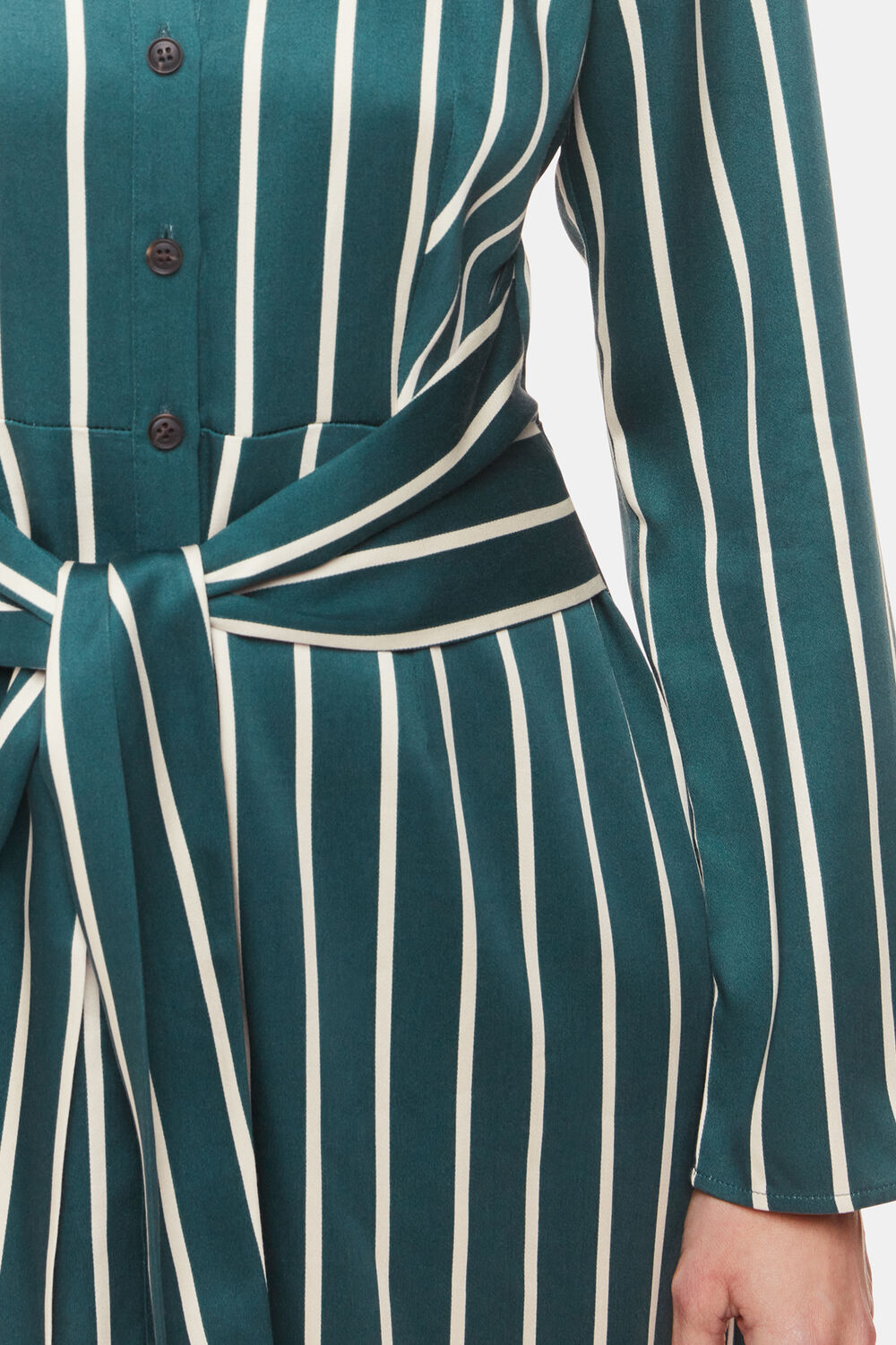 Green Petite Alex Stripe Shirt Dress