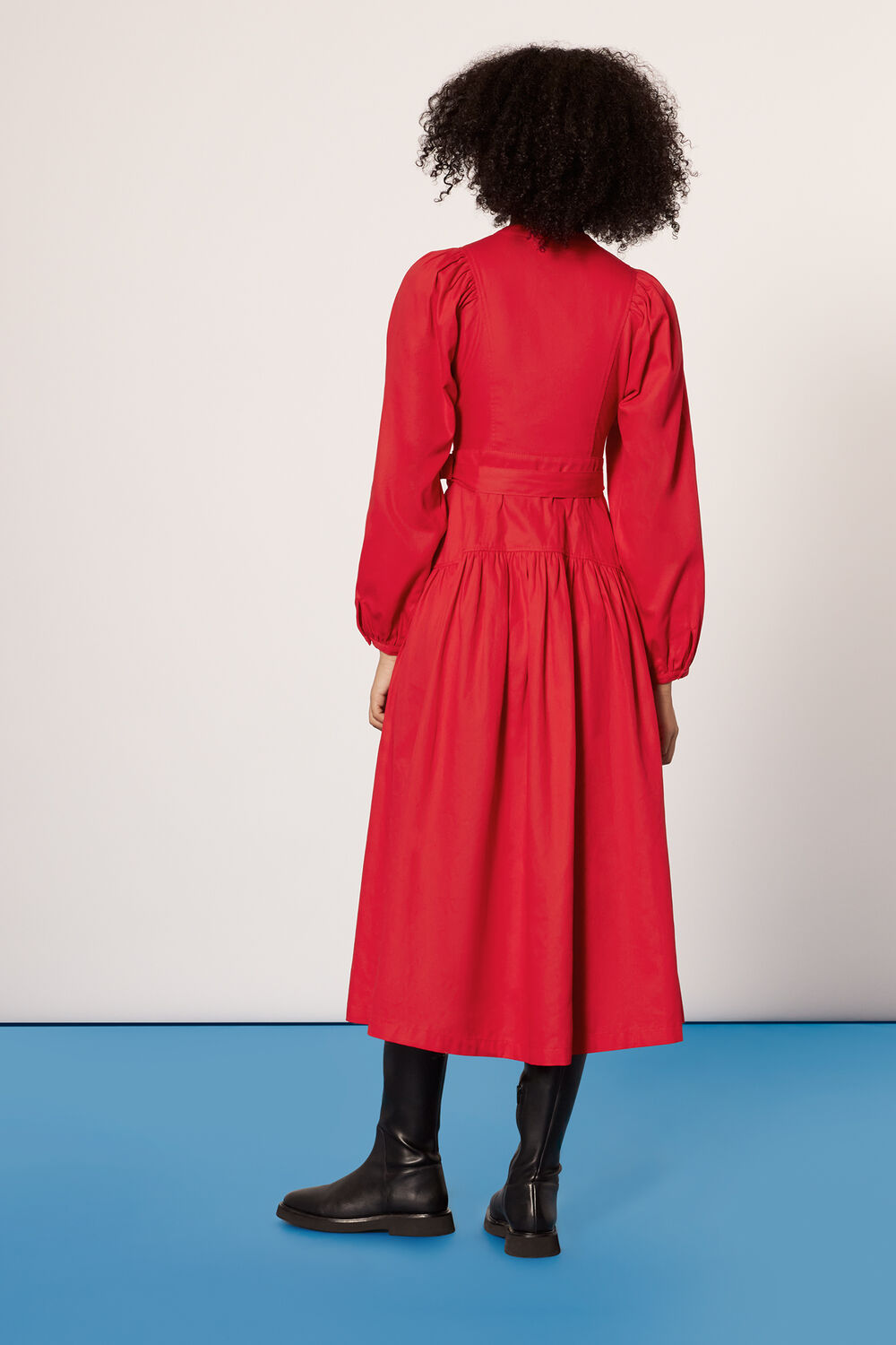Red Ilya Full Sleeve Dress