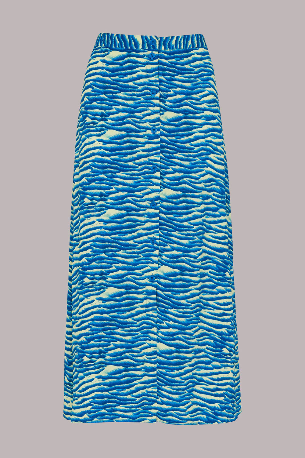 Blue Seafoam Button Front Skirt