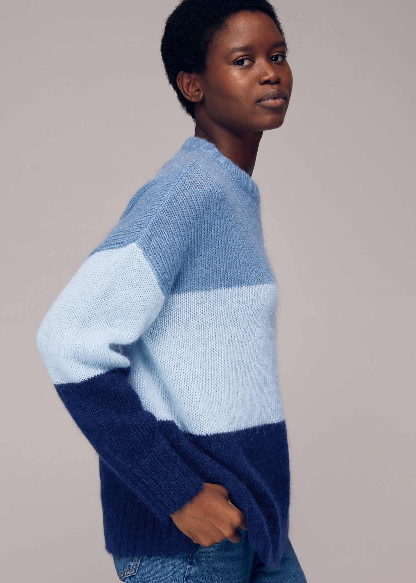 ファッションColour Block Mohair knit