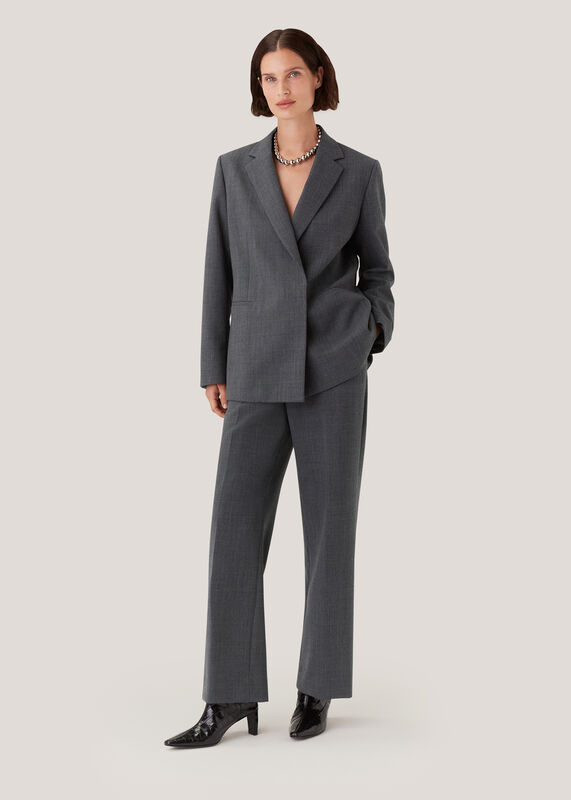 Grey Marl Natalie Wool Blend Pants 