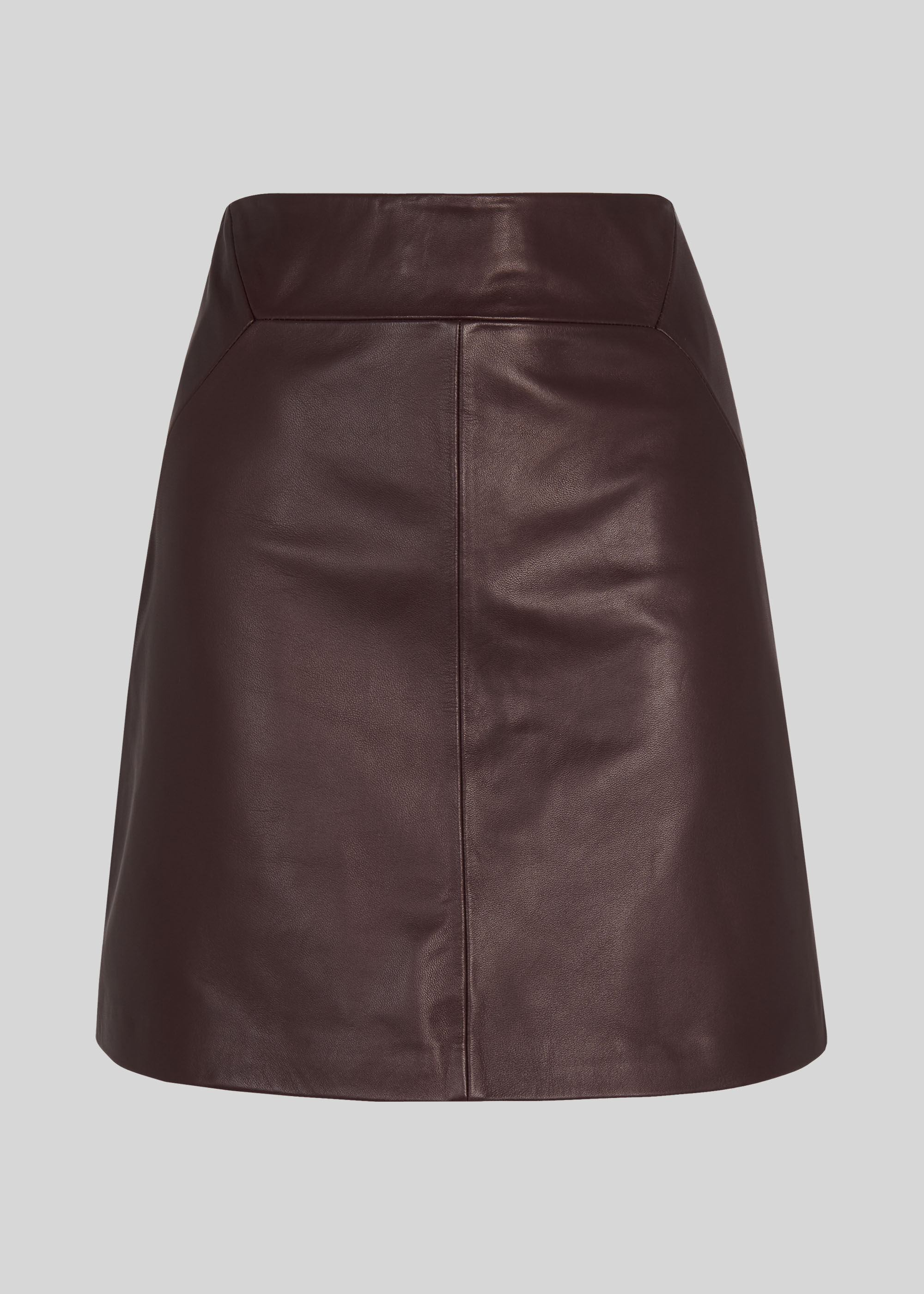 burgundy red leather skirt