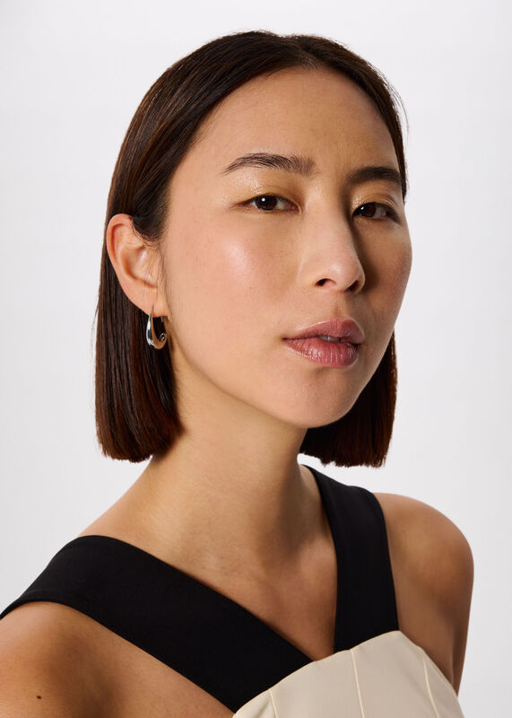 Silver Mini Wire Hoop Earring