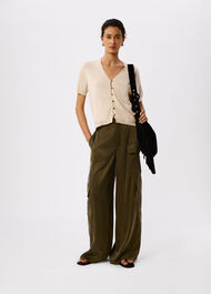 Short Sleeve Button Front Knit