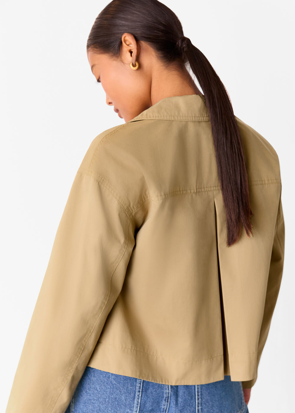 Petite Short Cotton Trench Jacket