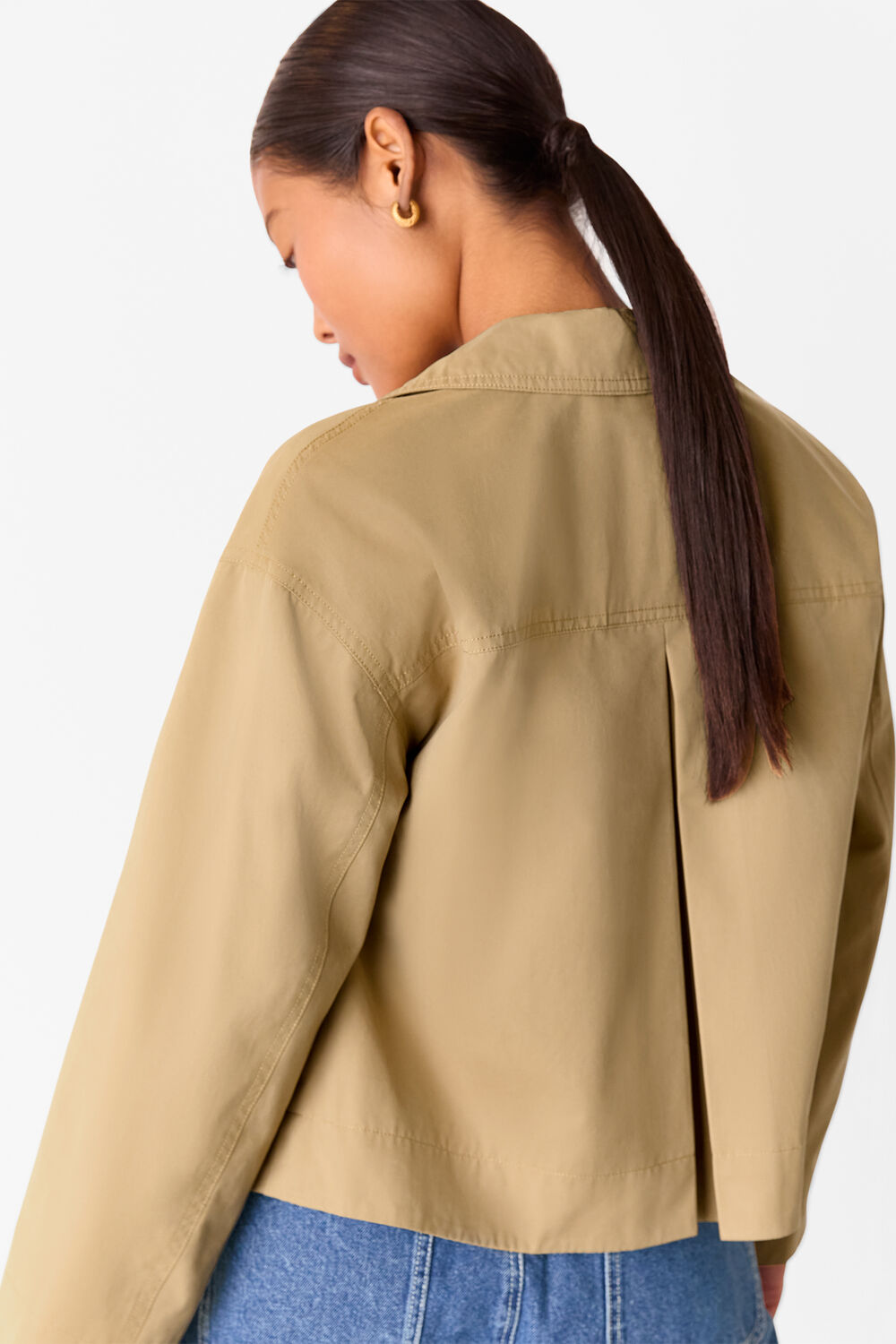 Petite Short Cotton Trench Jacket
