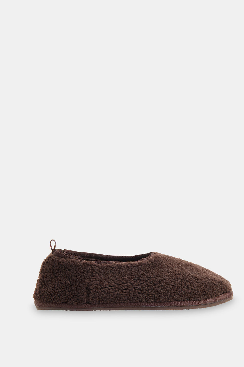 Chocolate Shearling Ballet Slipper