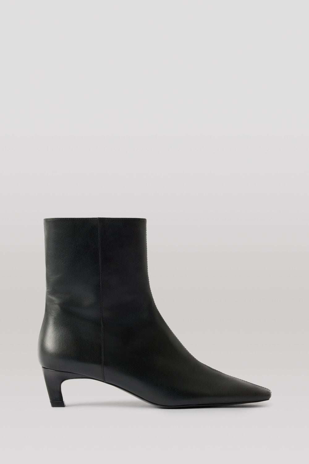 Kitten Heel Leather Ankle Boot