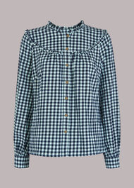 Gingham Frill Detail Top