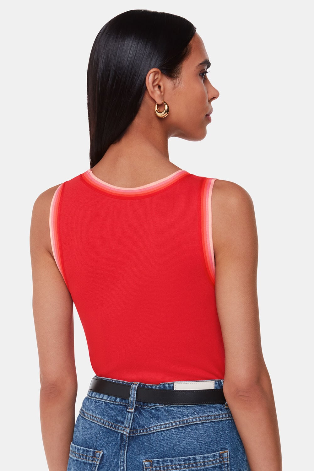 Red Stripe Detail Vest