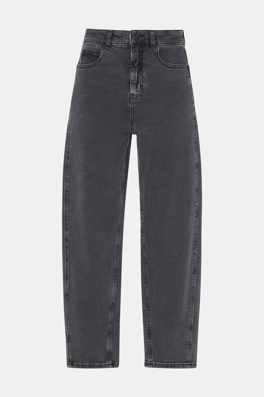 Grey Stretch Barrel Leg Jean