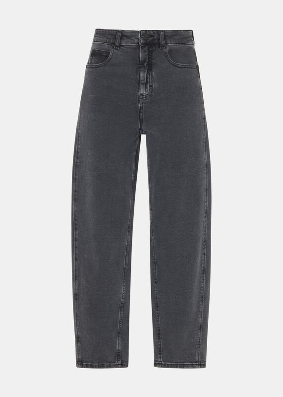 Grey Stretch Barrel Leg Jean