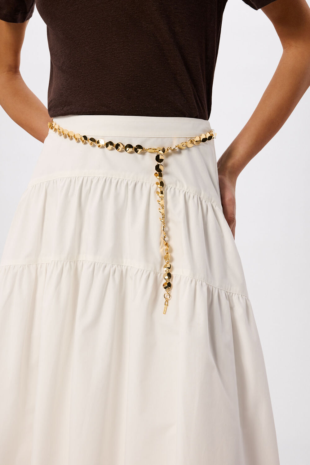Gold Detailed Circular Chain Belt