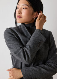 Petite Herringbone Wool Blend Blazer