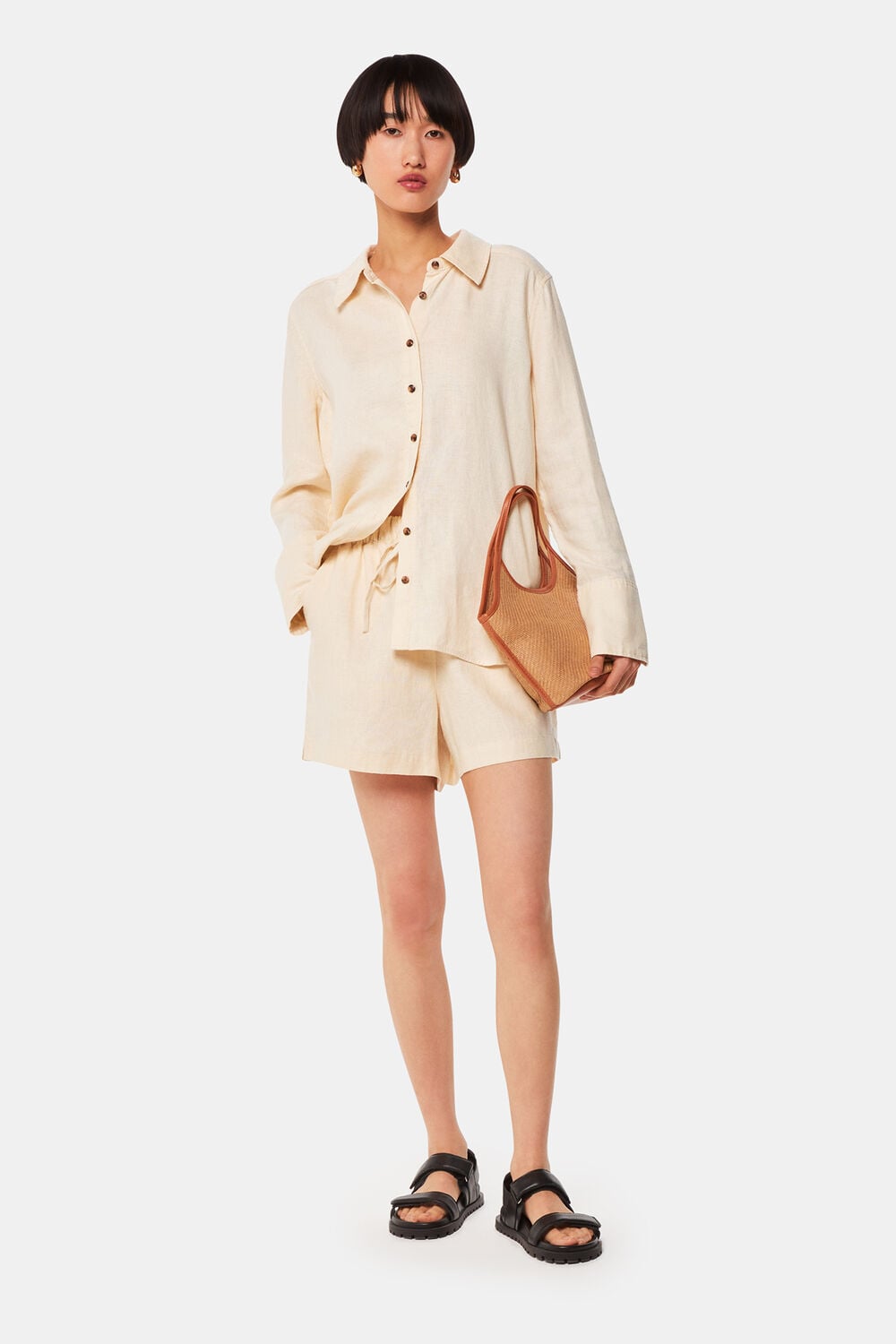 Ivory Linen Elasticated Short