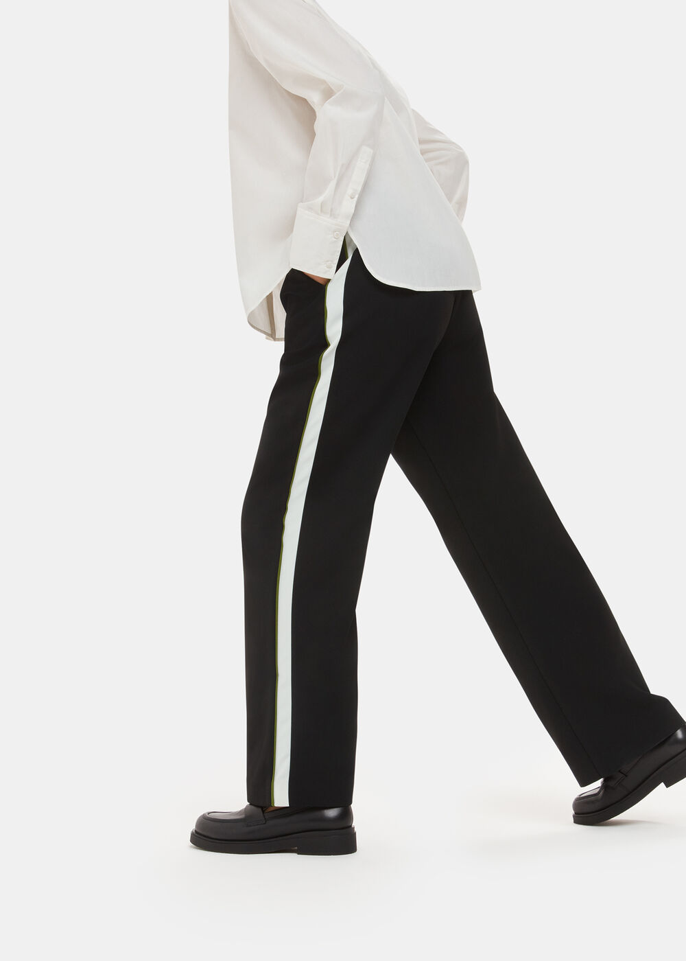 Crepe Side Stripe Trouser