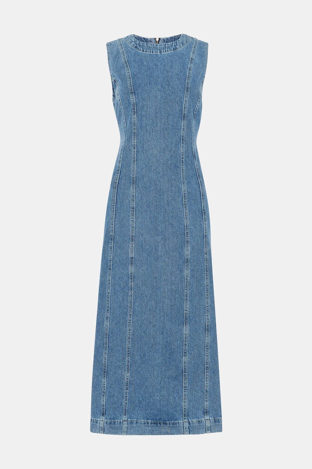 Sleeveless Denim Midi Dress
